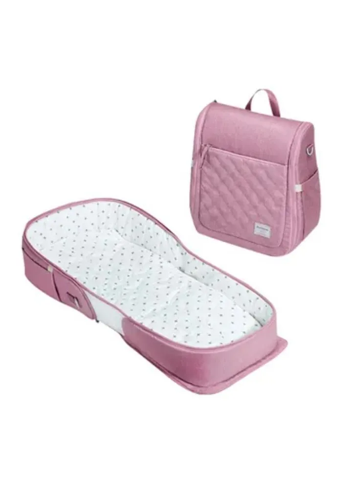 Portable Folding Baby Bassinet Crib Diaper Bag | Pink