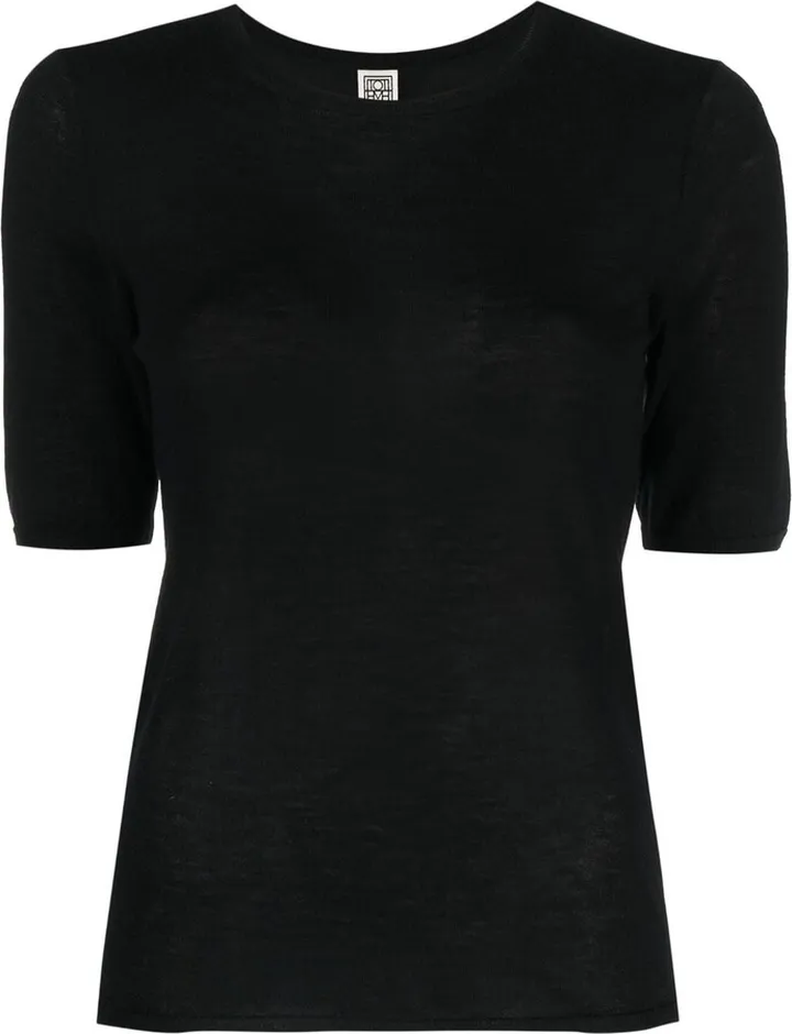 Short-Sleeve Cashmere Knit Top