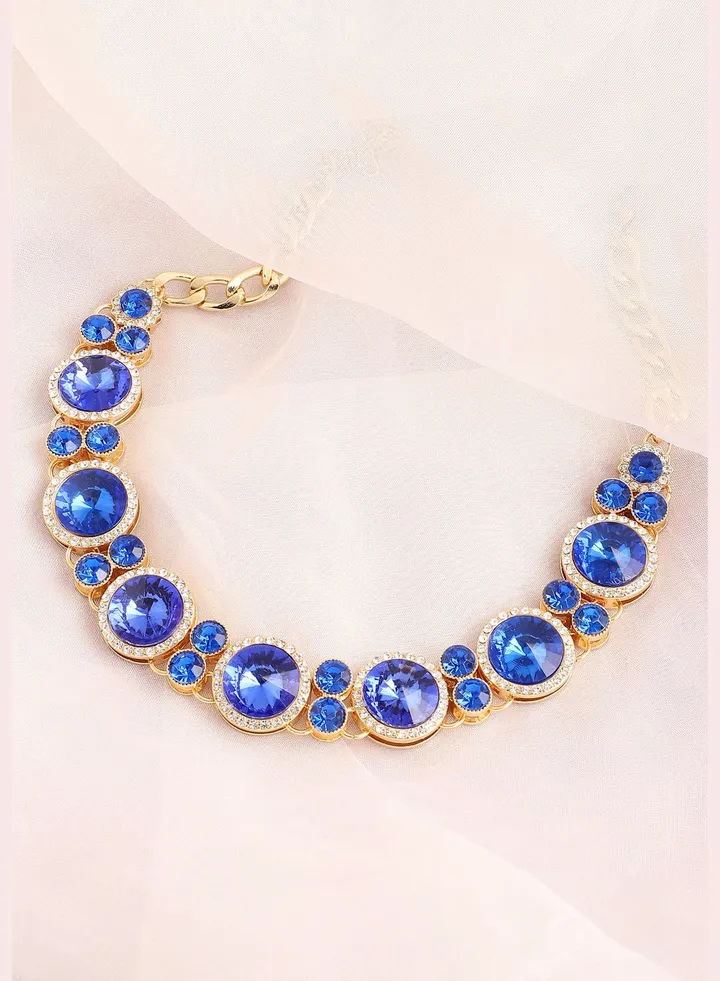 Gold Plated Party Designer Stone Statement Necklace For Women