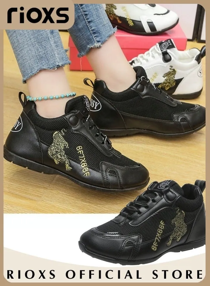 Women's Casual Sports Sneakers Mesh Breathable Flat Lace Up Shoes Casual Jogging Walking Running Shoes