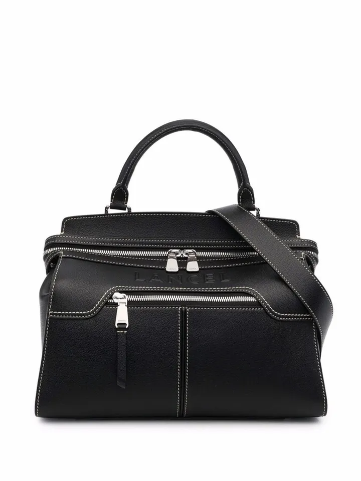 Logo-Embossed Zipped Tote Bag