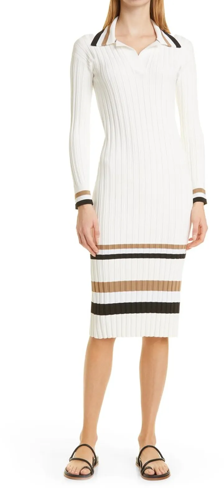 Fortugale Long Sleeve Midi Sweater Dress