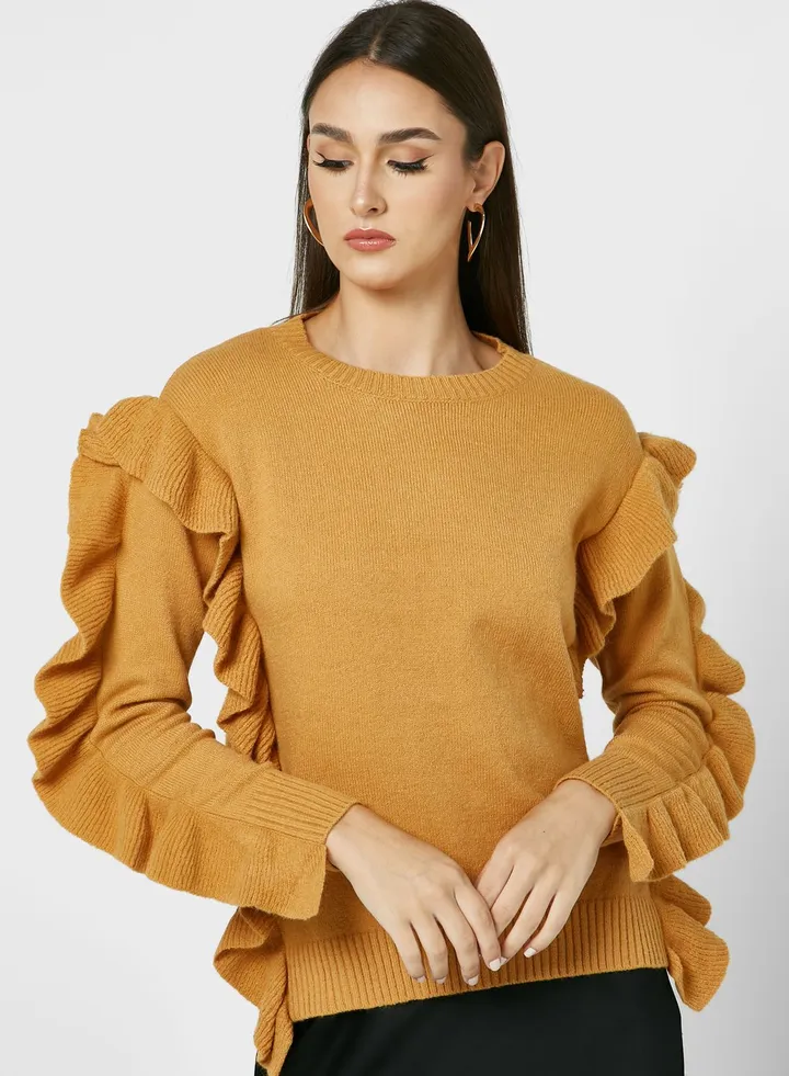 Ruffle Sleeve Sweater