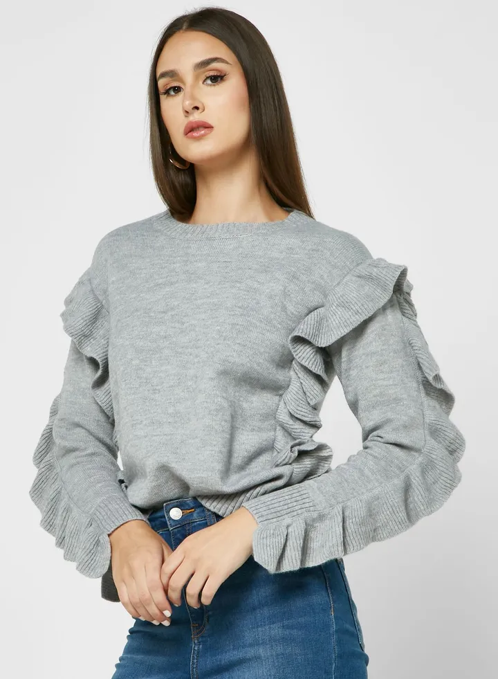 Ruffle Sleeve Sweater