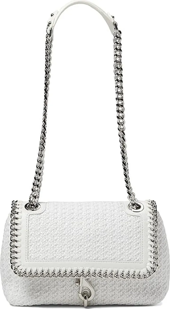 Rebecca Minkoff Edie Whip Chain Crossbody (Optic White) Handbags