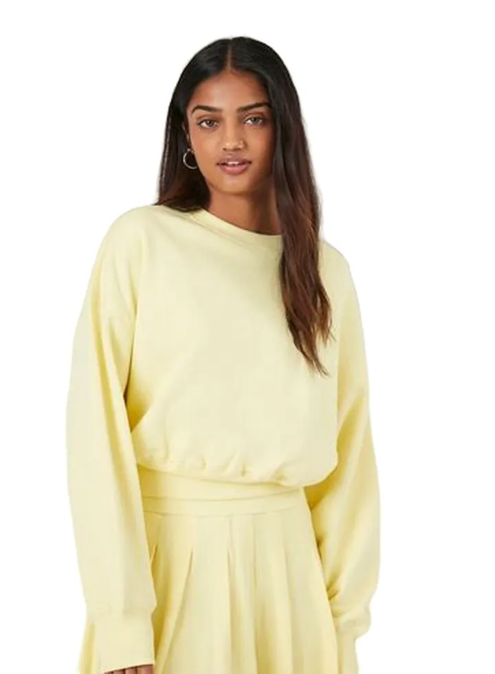 French Terry Drop-Sleeve Pullover
