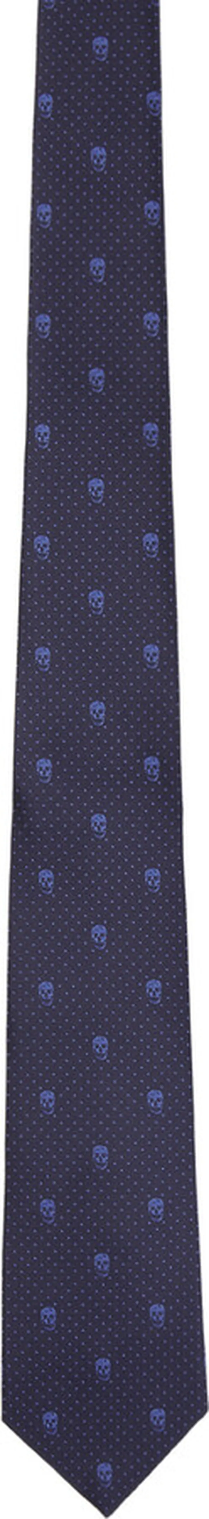 Alexander McQueen Navy Pin Dot Tie