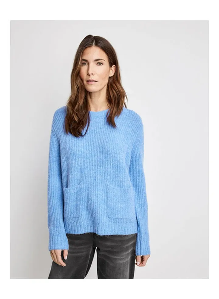 Rib Knit Jumper Blue