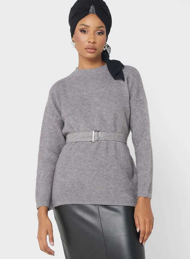 Tunic Belted Sweater