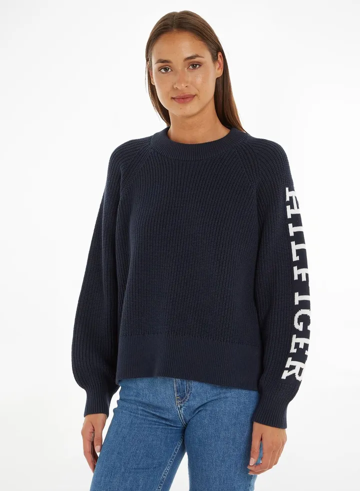 Logo Sleeve Knitted Sweater