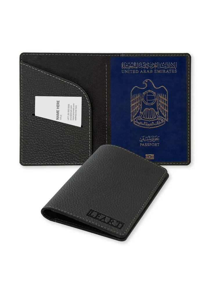 Leather Passport Holder (Black)
