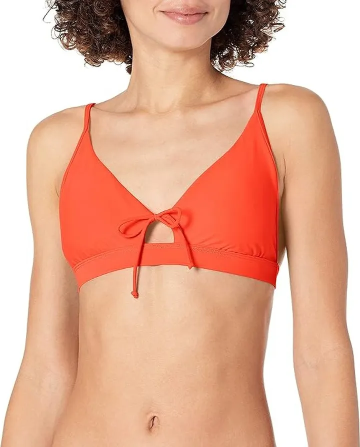 Body Glove Women's Standard Smoothies Adalee Solid Fixed Triangle Adjustable Bikini Top Swimsuit (Spark) Women's Swimwear