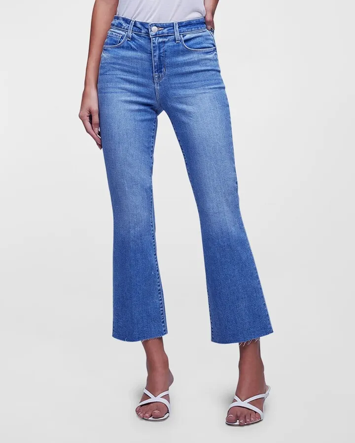 Kendra High Rise Crop Flare Jeans