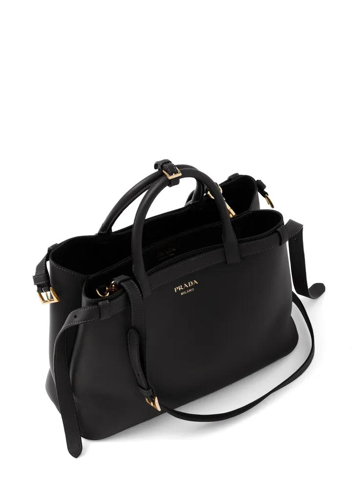 Prada Buckle small leather handbag with double belt
