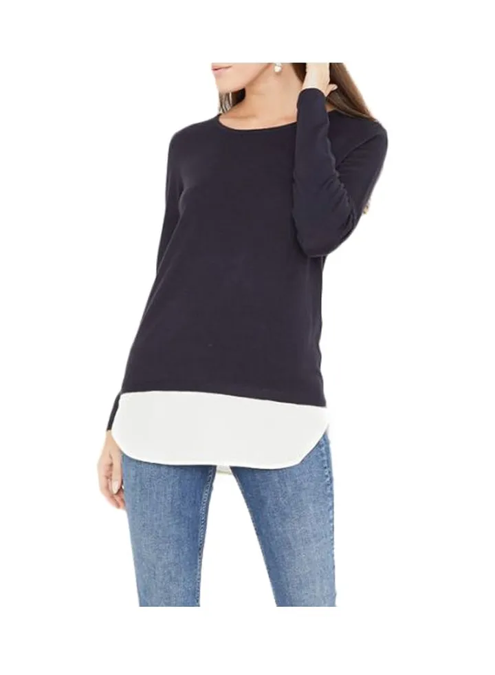 Shirt Hem Sweater Blue