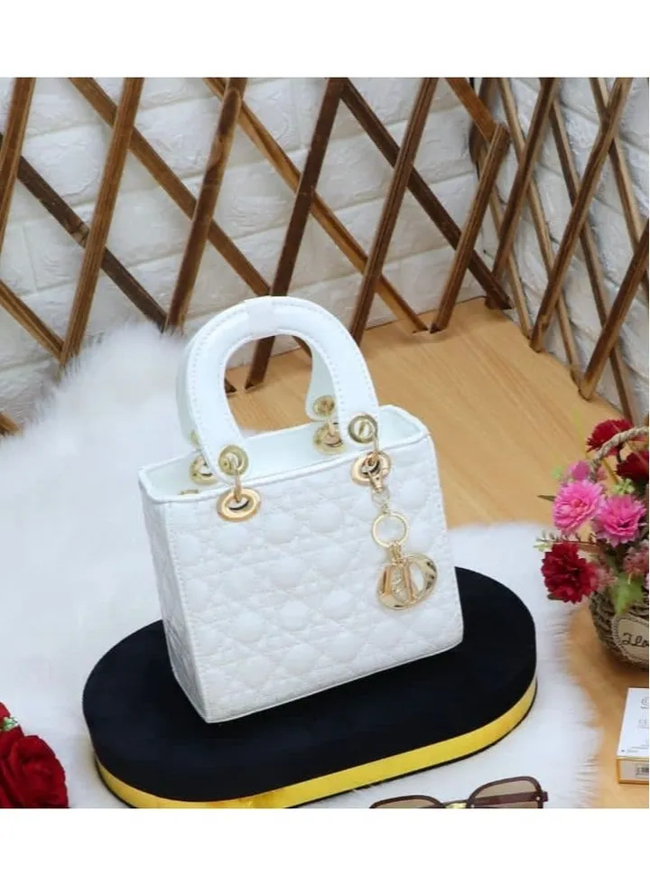 Lady Dior White Cannage Medium Handbag