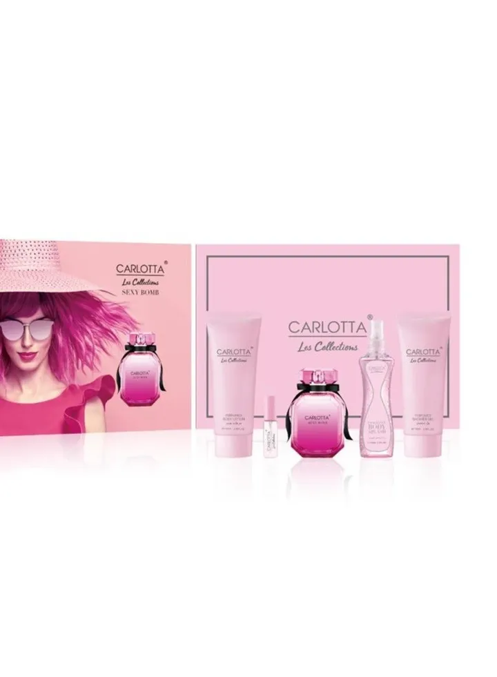 Perfume set for women: perfume + lotion + body spray + small sample + shower gel from Carlotta