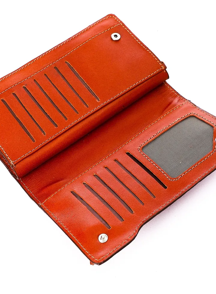 Top leather (RO 304) Women handbag Leather Zip Around Phone Large Capacity Ladies Travel Purse Wristlet