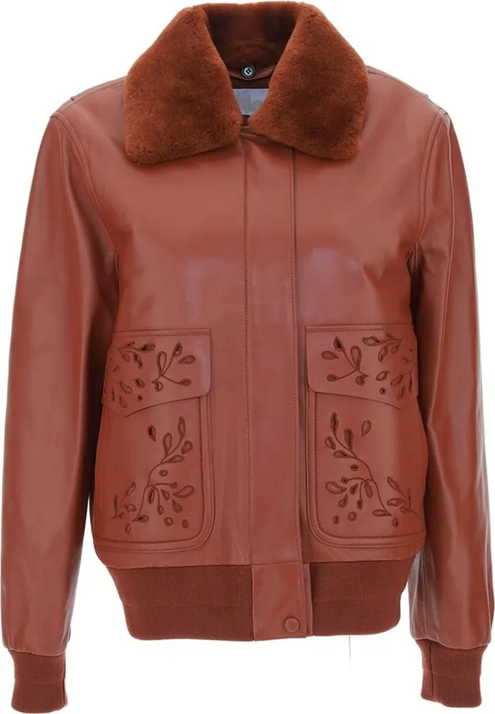 Chloé Shearling Collar Bomber Jacket