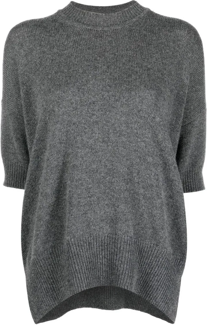 Short-Sleeve Cashmere Top