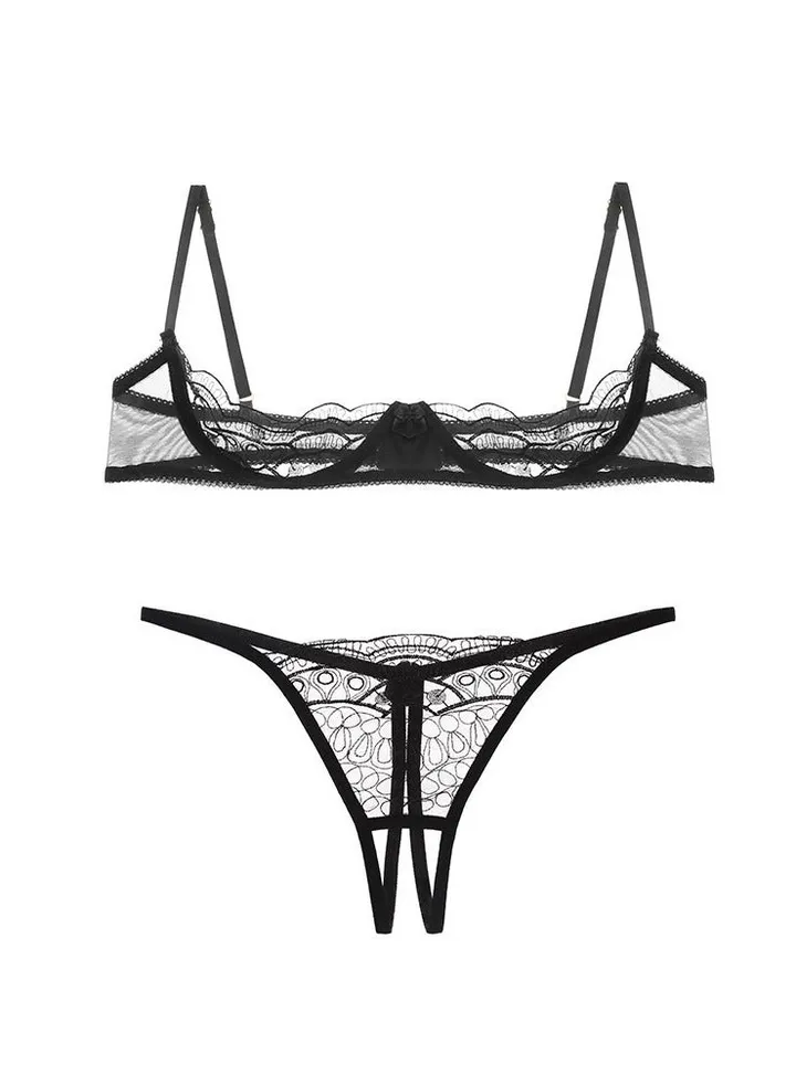 Lace Lingerie Fashion Lingerie Set Open Crotch Bra Underwear Suit