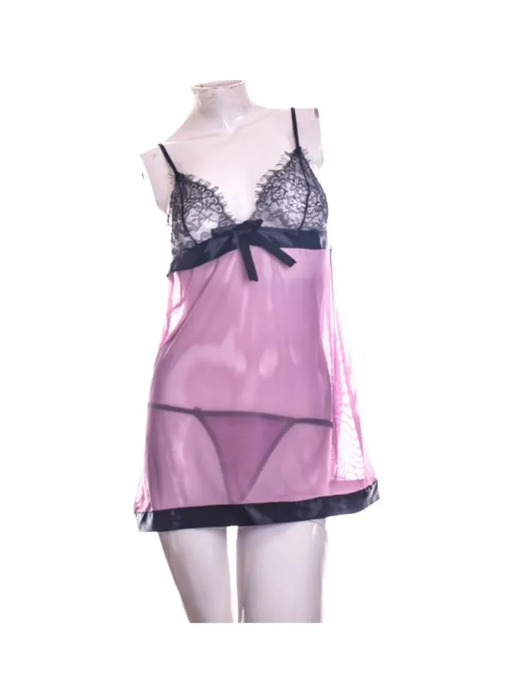 Skirt Nightdress Set Purple/Black