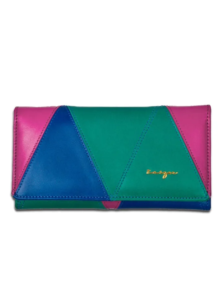 Allure Leather Wallet Pink/Green/Blue