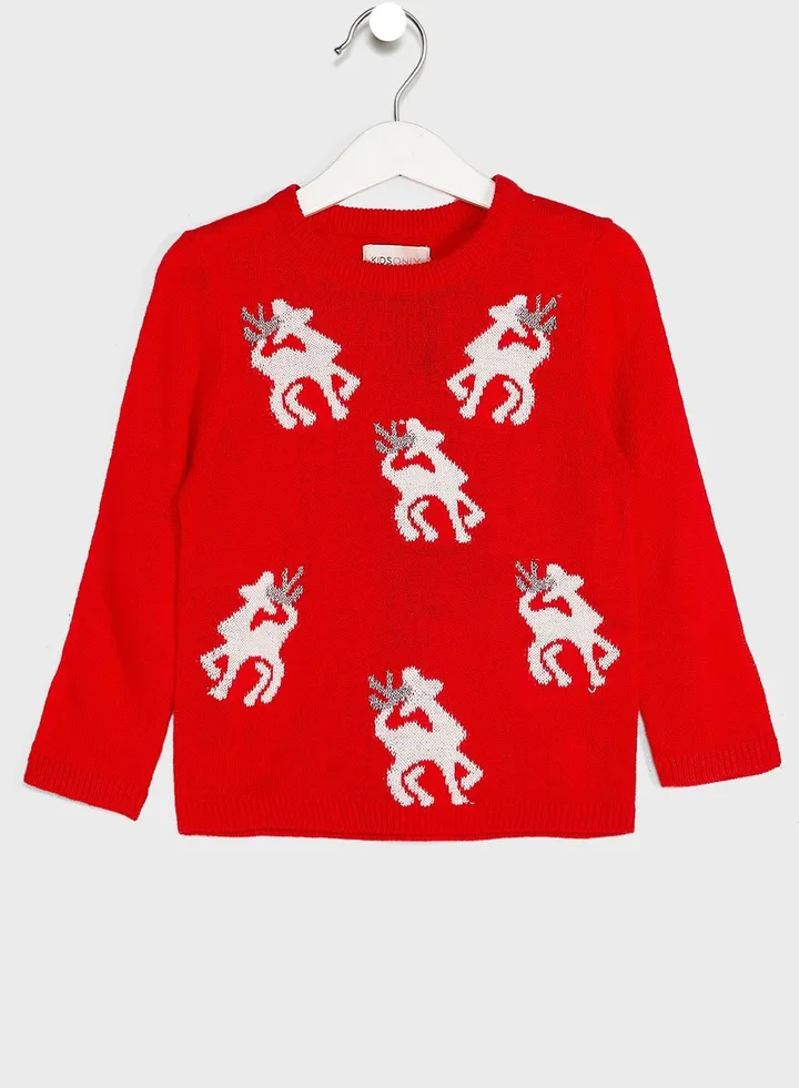 Kids Knitted Reindeer Sweater