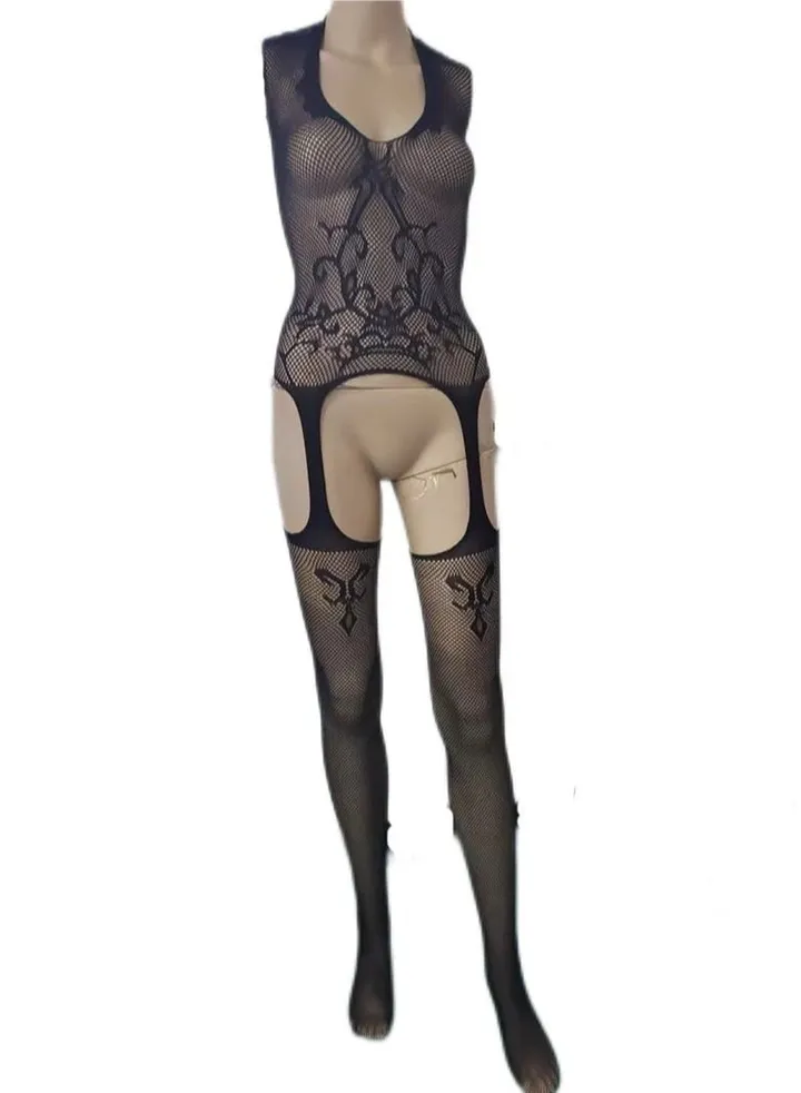 Hanging On Neck One-Piece Black