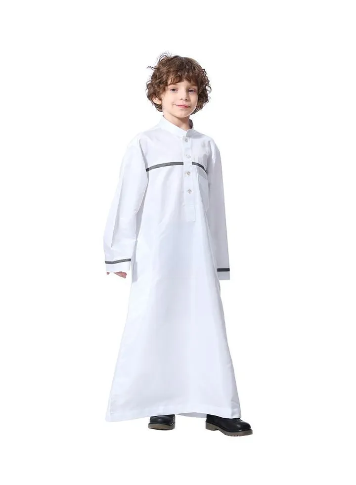 Pack Of 42 Kids High Neck Kandora White/Black