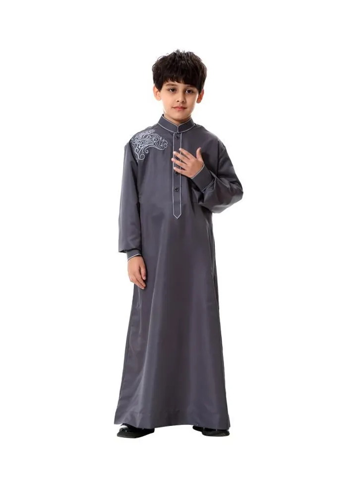 Pack Of 44 Kids High Neck Kandora Grey