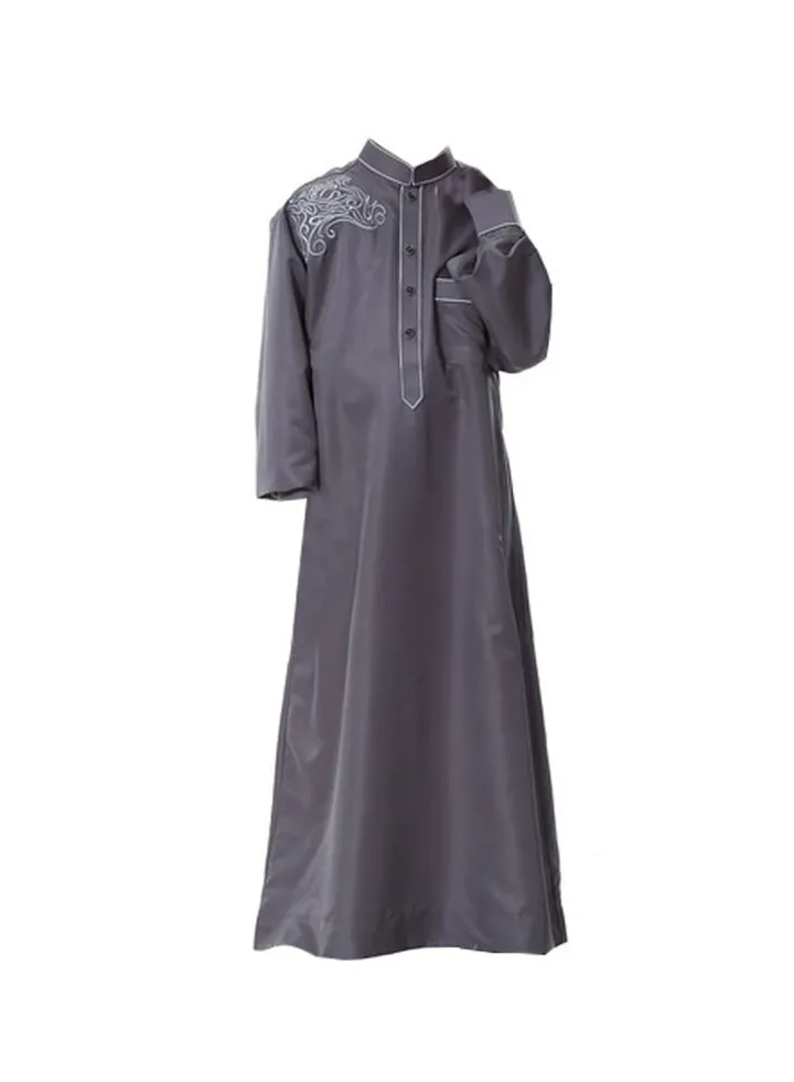 Kids Boys Kaftan Abaya Grey