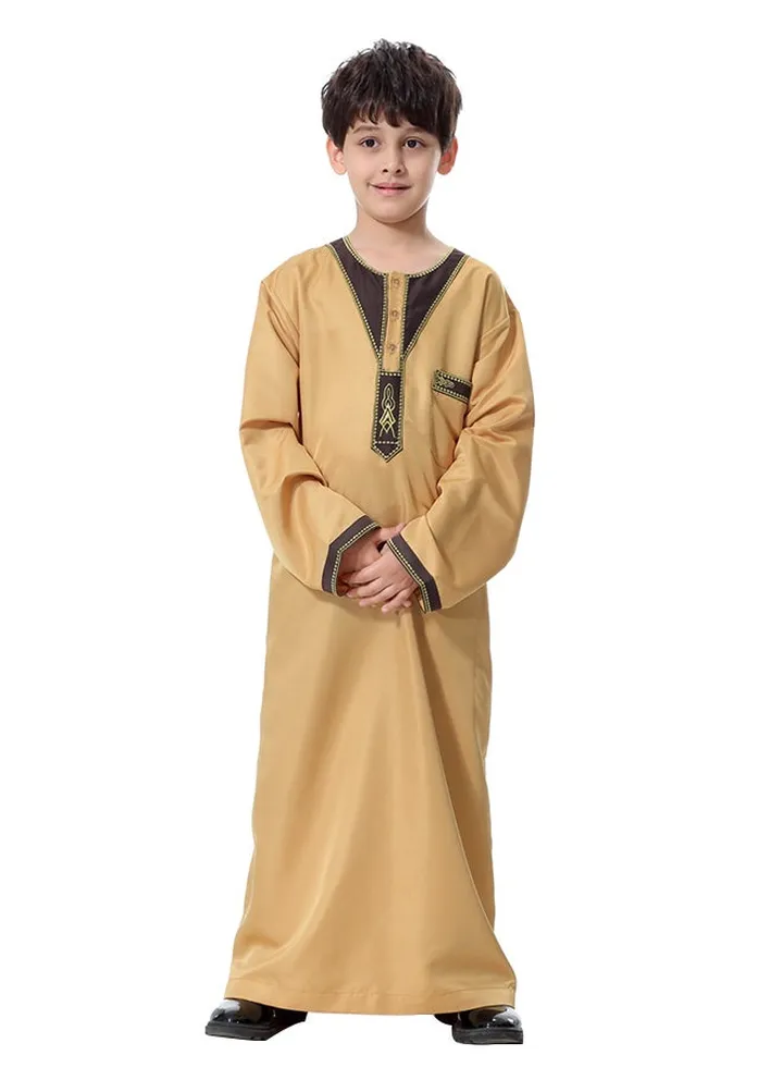 Henley Neck Arabi Kandora Light Yellow