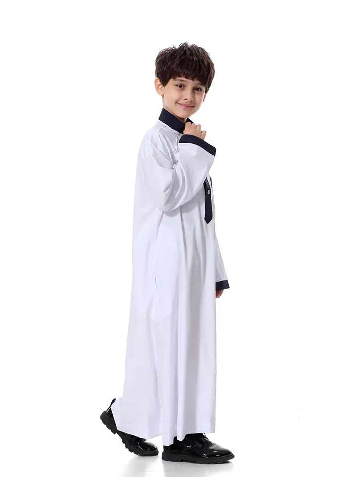 Solid Color Kaftan Costume White