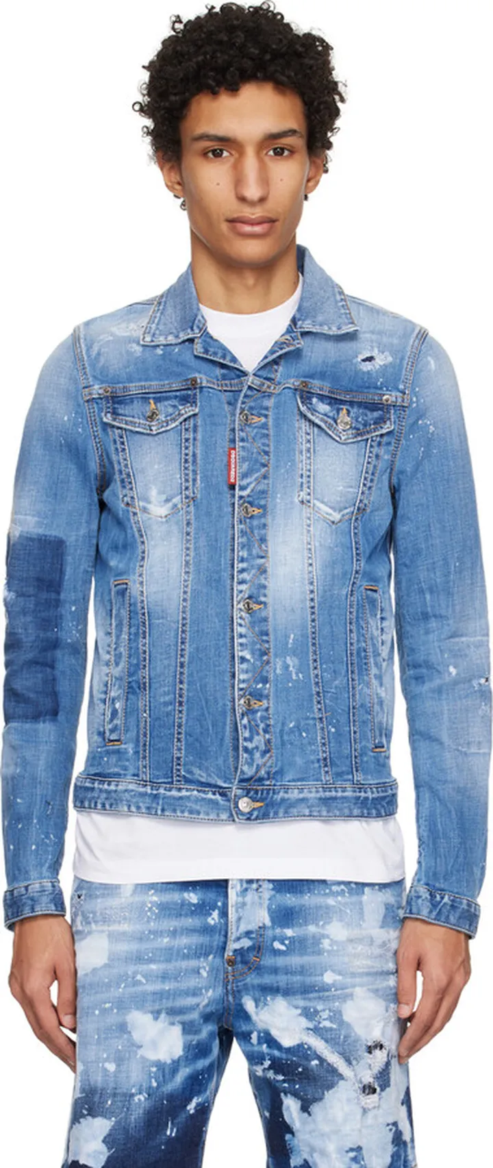 Dsquared2 Blue Square Wash Denim Jacket