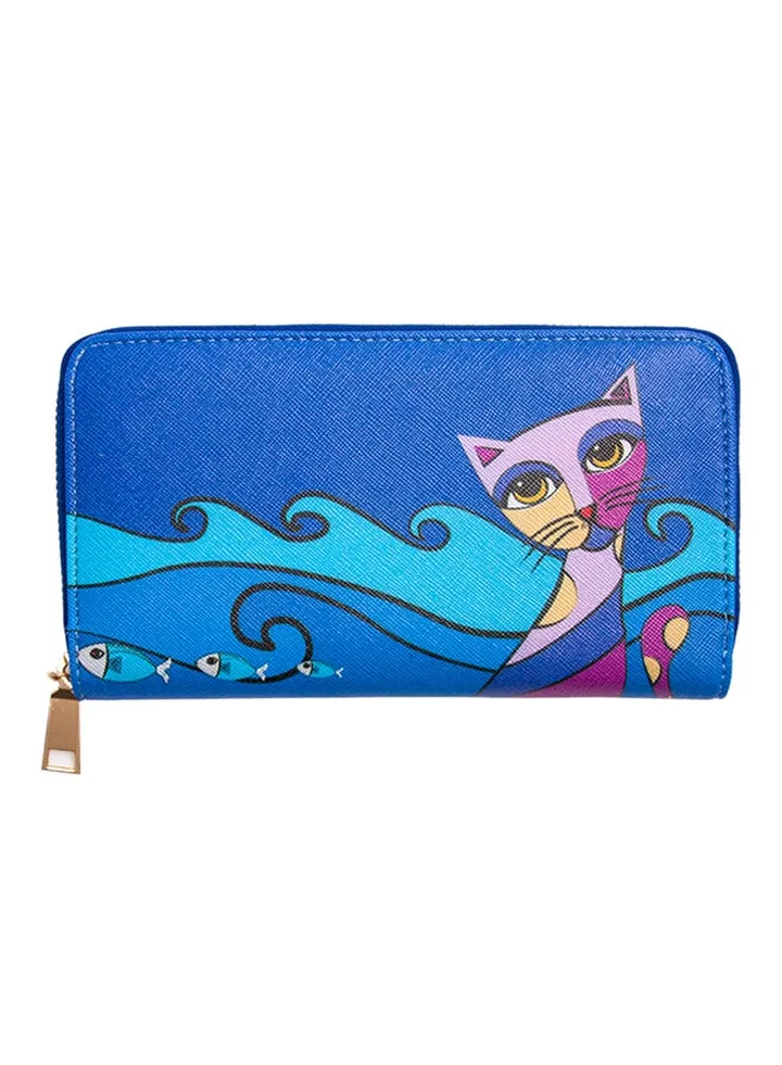 Owl And City Printed Purse Blue/Purple/Pink