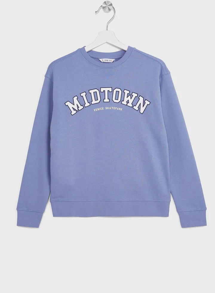 Kids Text Print Sweatshirt