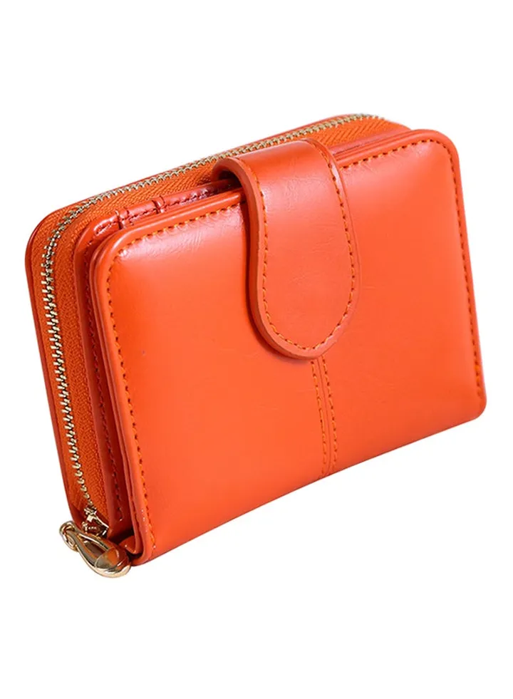 Vintage Faux Leather Wallet Orange