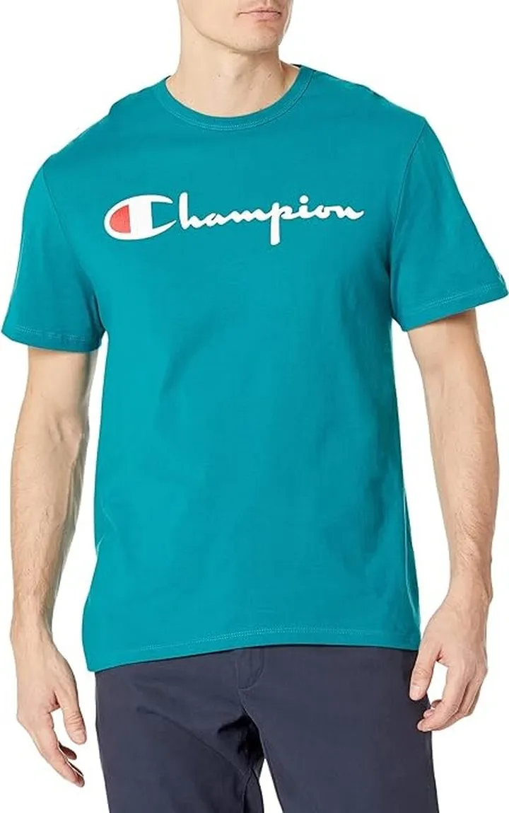 Champion Lightweight Short Sleeve Tee (Dark Emerald) Men's Clothing