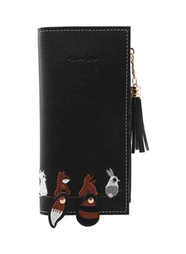 Female Ladies Fashion Leather Wallet Black