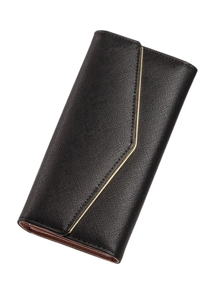 Leather Walle With Buckle Black