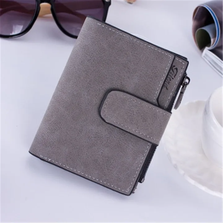 Vintage Women Stylish Buckle Purse Grey