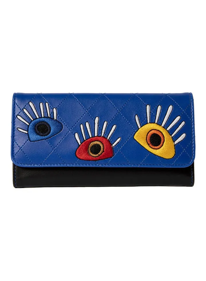 My Eyes On You Embroidered Wallet Multicolour