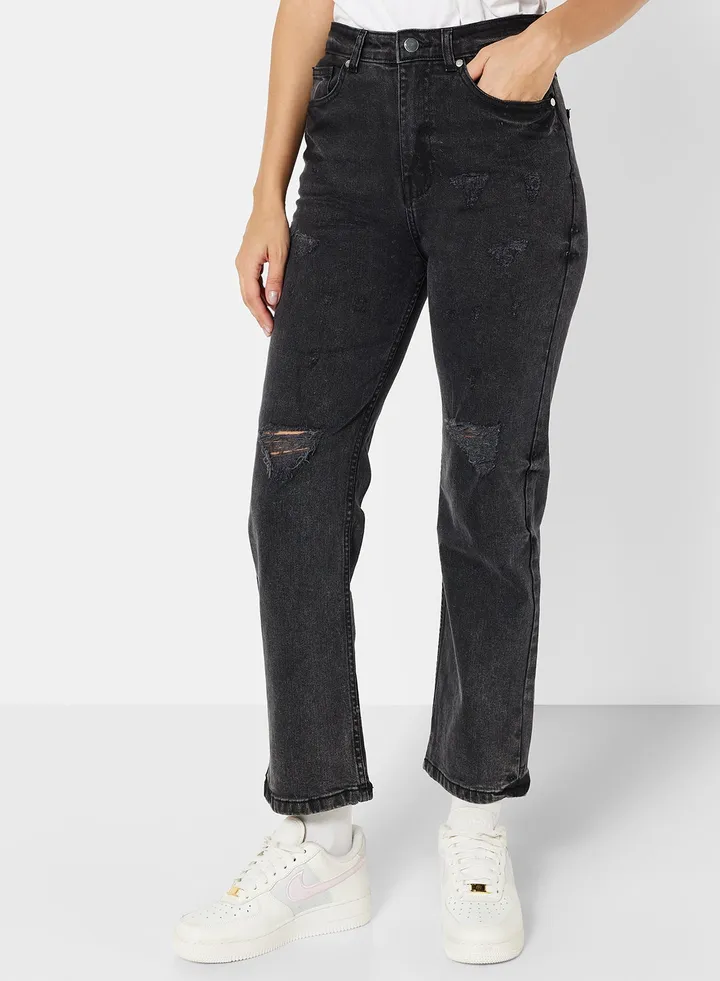 Distressed Jeans Black