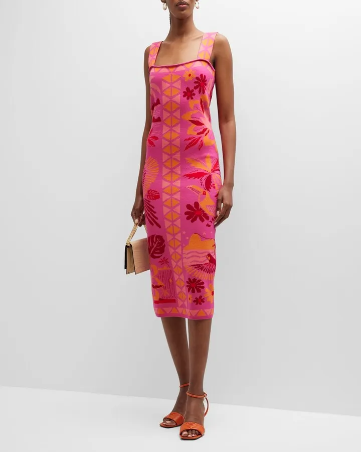 Rio Tiles Sleeveless Midi Knit Dress