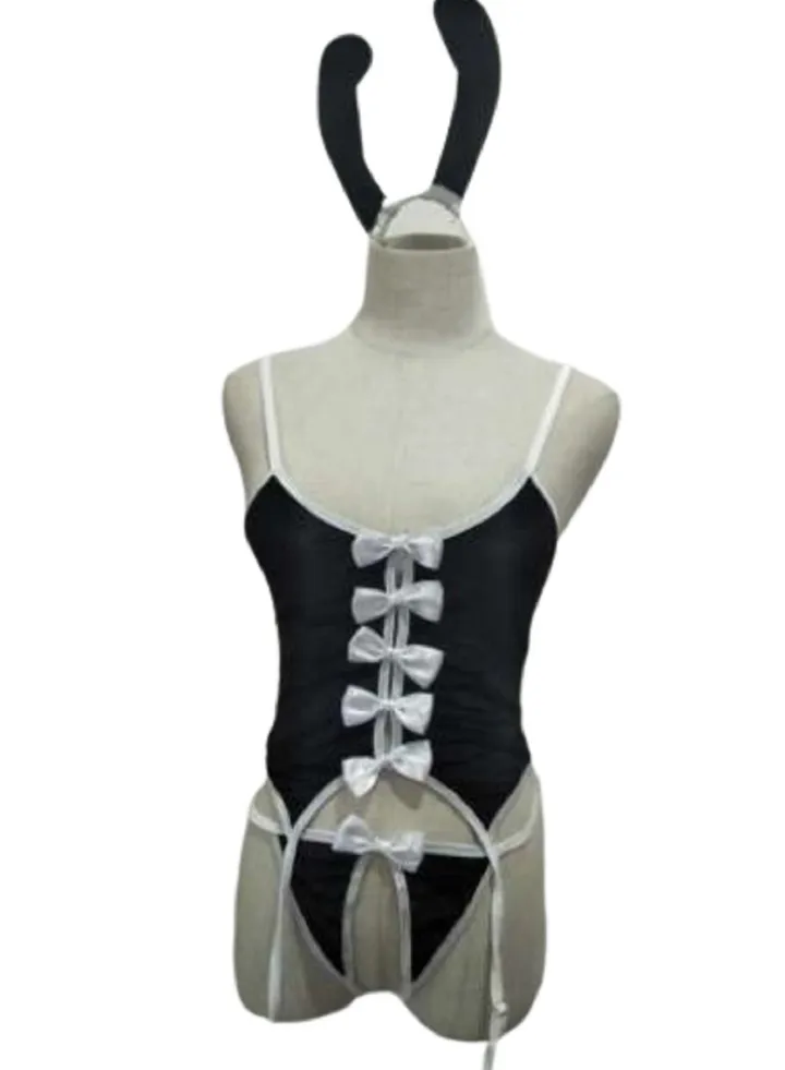 Cute Bunny Girl Pleuche Garters Lingerie Set