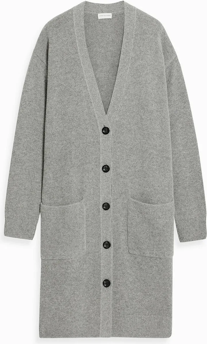 Mélange brushed knitted cardigan