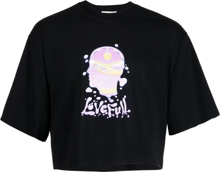 graphic-print round-neck T-shirt