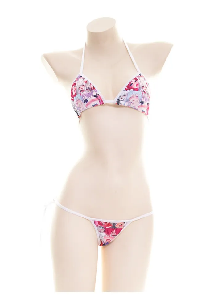 2pcs personalized bikini printed strappy underwear comfortable underwear set