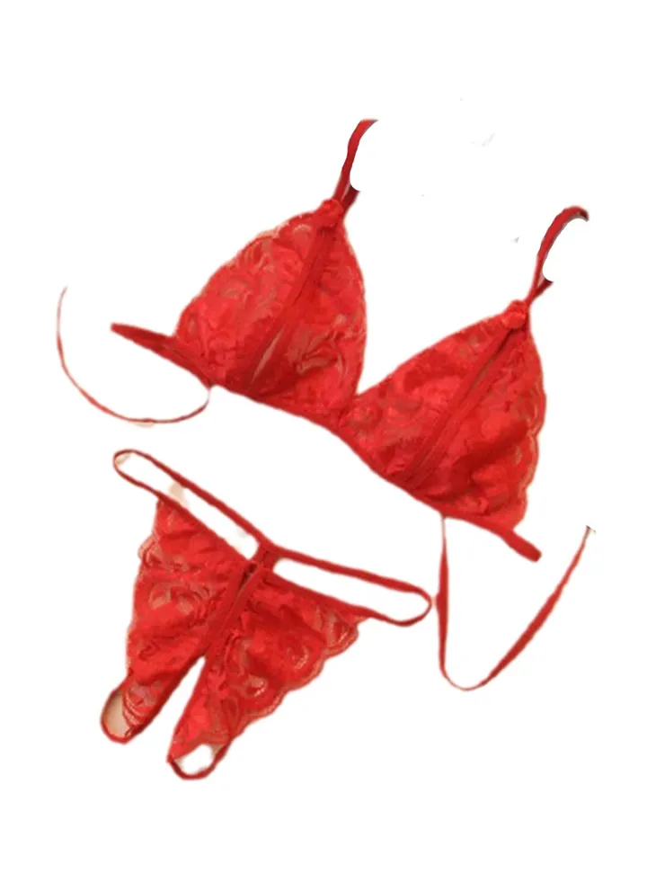 2pcs lace underwear set thong two piece underwear set